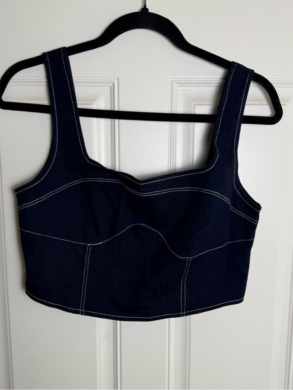 Navy blue Denim Corset Tank Top - Women